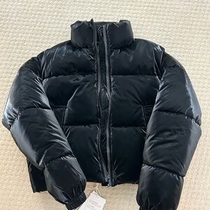 Zara Glossy Black Outerwear